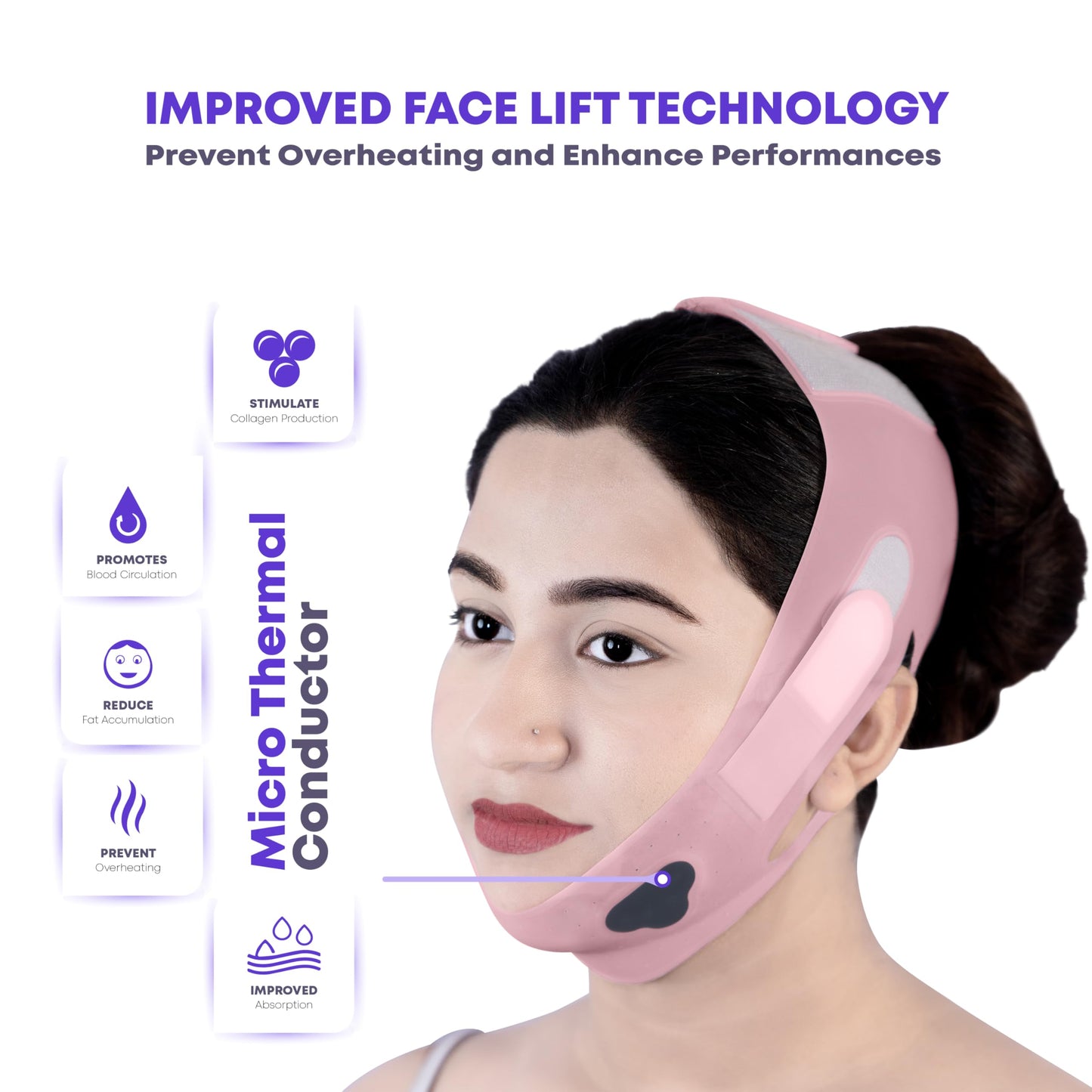 OORSE Silicone V Line Face Lifting Mask with Adjustable Double Chin Strap for Women