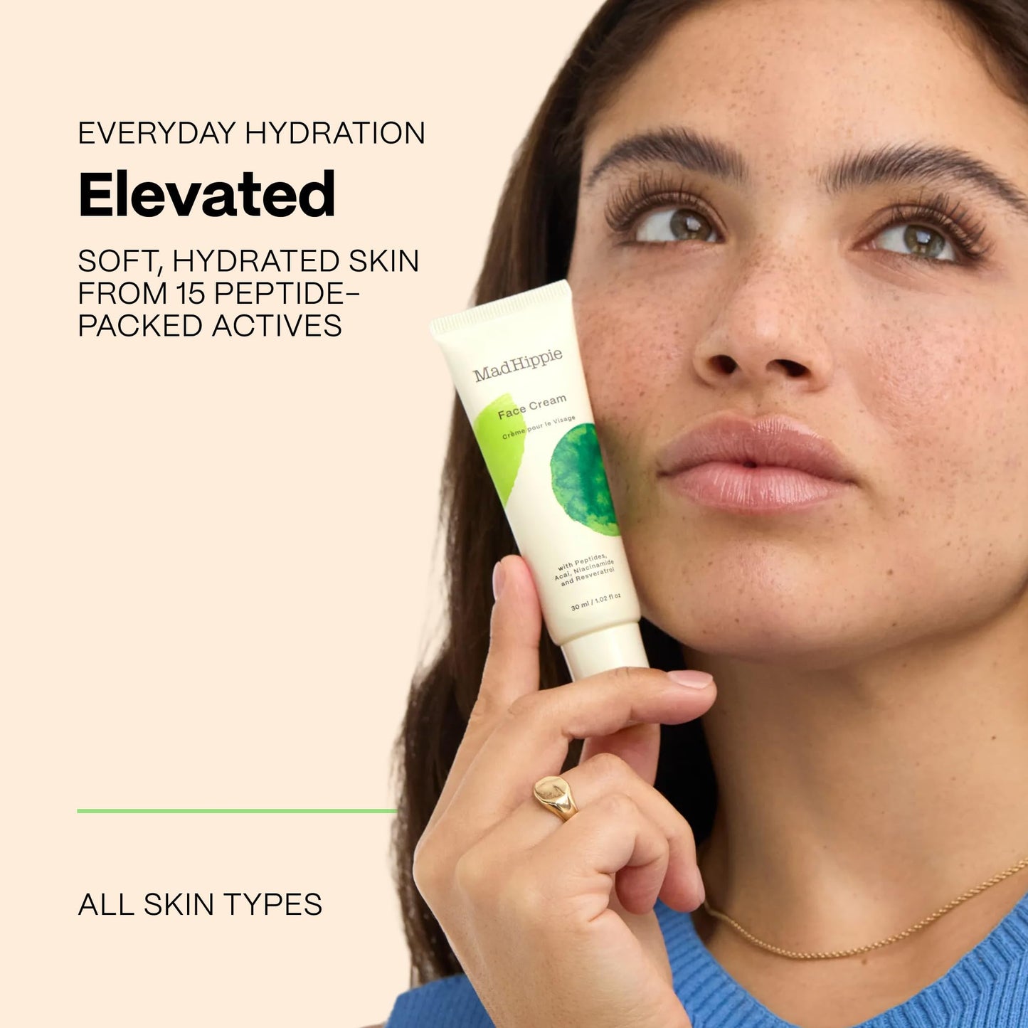 Mad Hippie Face Cream & Cream Cleanser Skin Care Set - Face Lotion for Women/Men with Niacinamide, Matrixyl Peptide Complex + Hydrating Facial Cleanser with Organic Jojoba Oil (2 Piece Set)