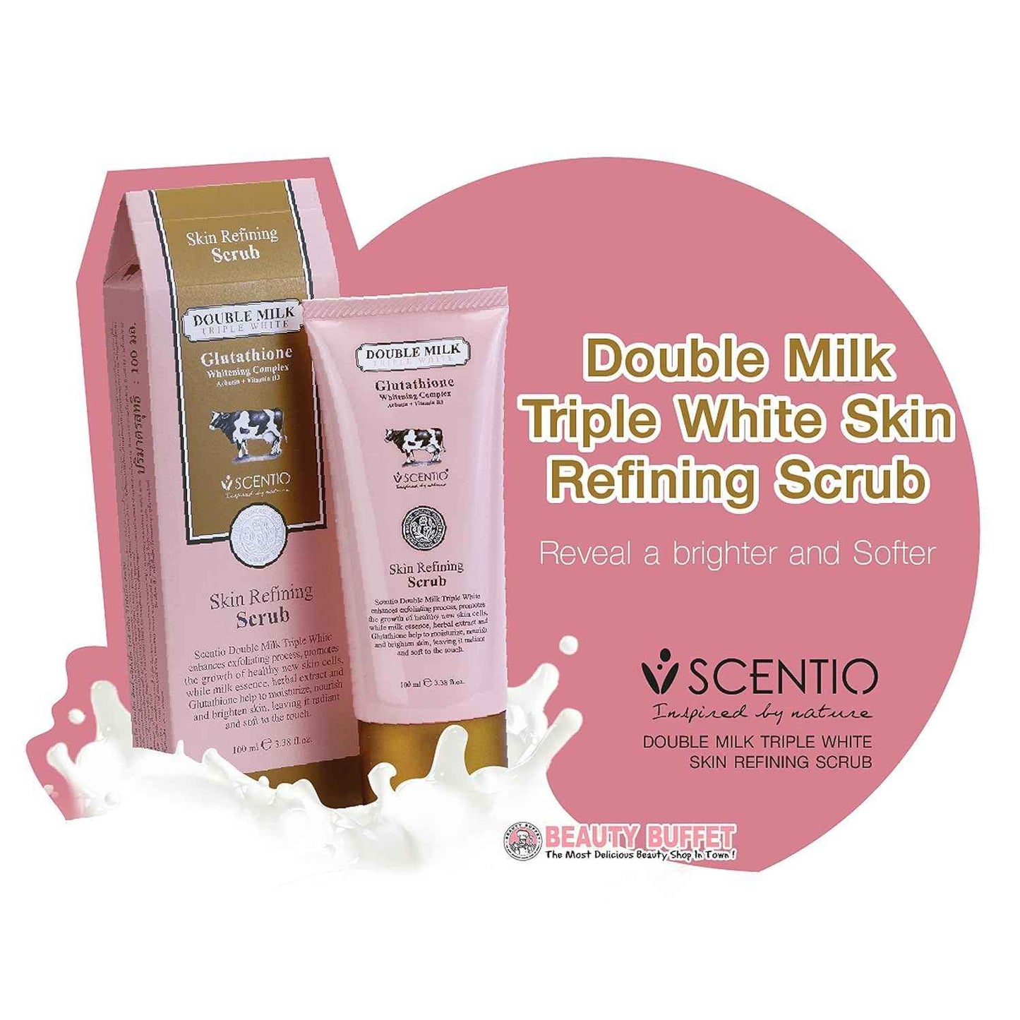 SCENTIO DOUBLE MILK TRIPLE SKIN REFINING SCRUB 100 ML.