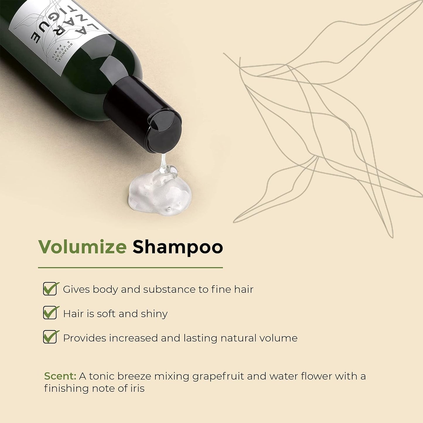 Lazartigue Volumize Shampoo - Rice Protein Formula for Body & Shine | Vegan, Sulfate & Silicone Free, 8.4 Fl Oz