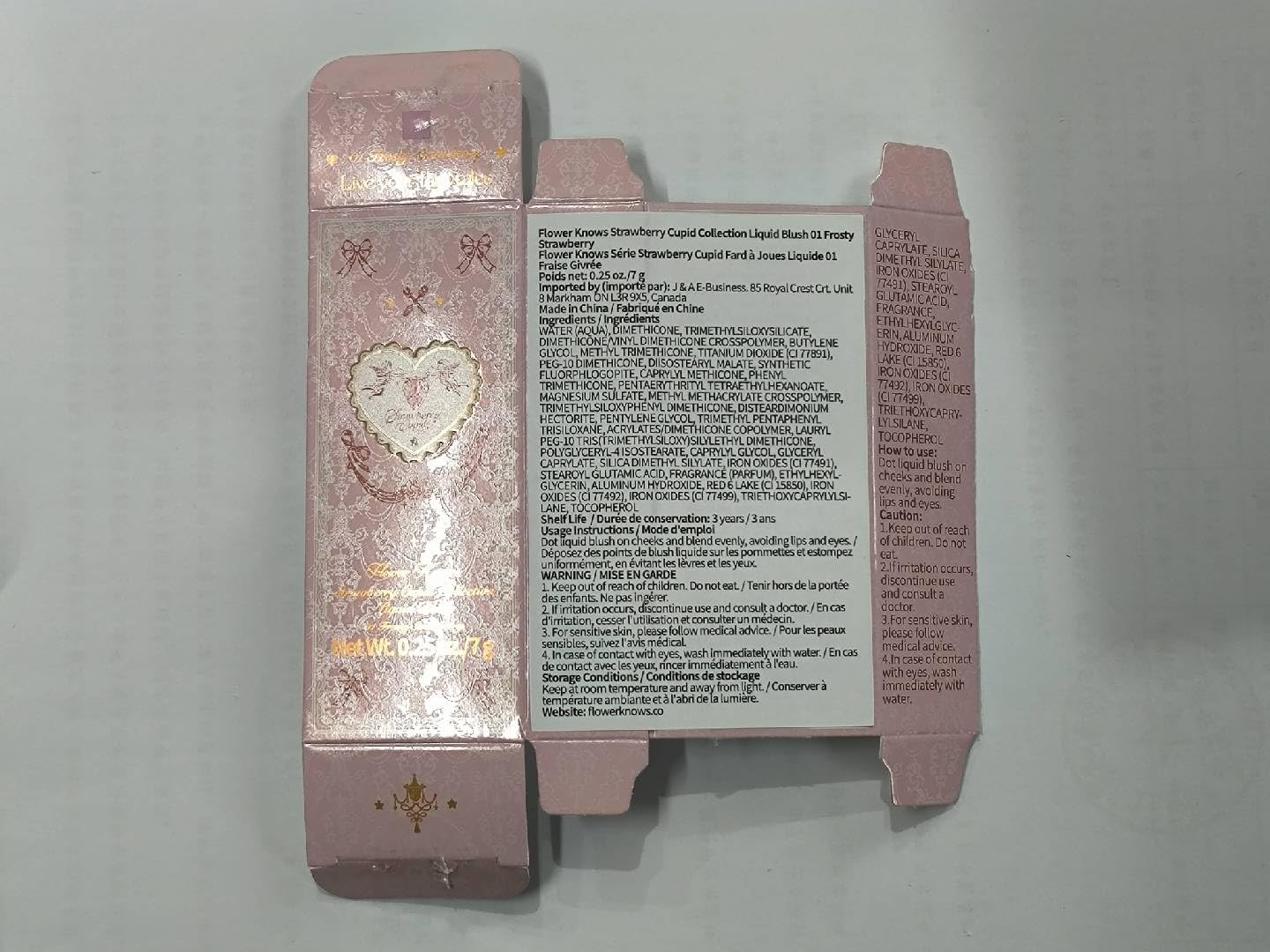 Flower Knows Strawberry Cupid Liquid Blush - Sweat & Water-Resistant Baby Pink Makeup | 0.25 Fl Oz