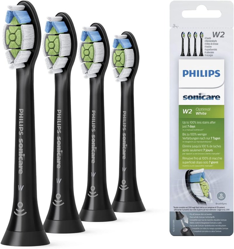 Philips Sonicare W2 Optimal White Sonic Toothbrush Heads - 4 Pack for Superior Whitening