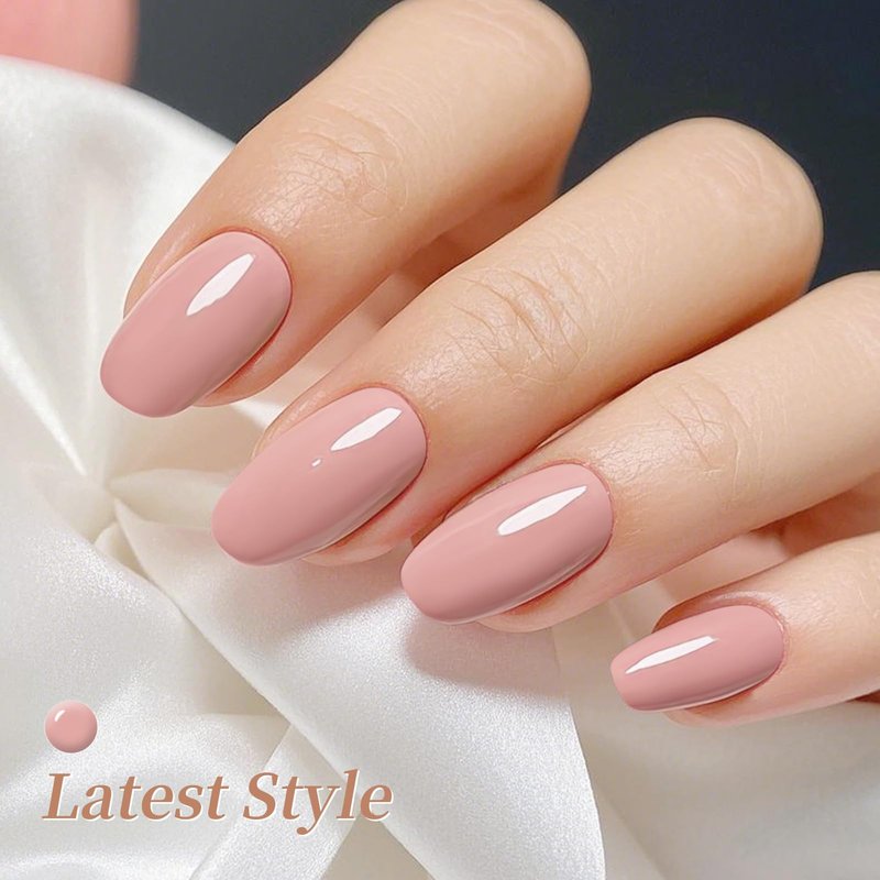 Born Pretty Nude Pink Gel Nail Polish 52Pcs Skin Tone White Beige Khaki Green Burgundy Red Purple Brown Chocolate Gold Silver Shimer Glitter Gel Polish with Glossy Matte Glitter Base Top Coat