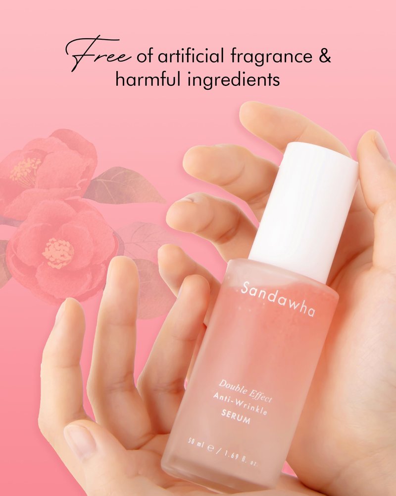 SKINCURE Sandawha Double Effect Anti-Wrinkle Serum with Camellia Extract - Korean Skincare Vegan Camellia Serum for Fine Line Smoothing, Hydration & Anti-Aging 1.76 fl.oz.