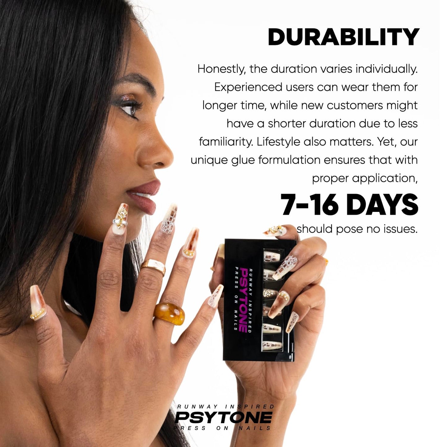 PSYTONE Short Press on Nails Almond Orange French Tip Glue on Nails Cute Fake Nails Full Cover Stick on Nails Glossy Artificial Nails Short Acrylic Nails Press ons Reusable False Nails for Women