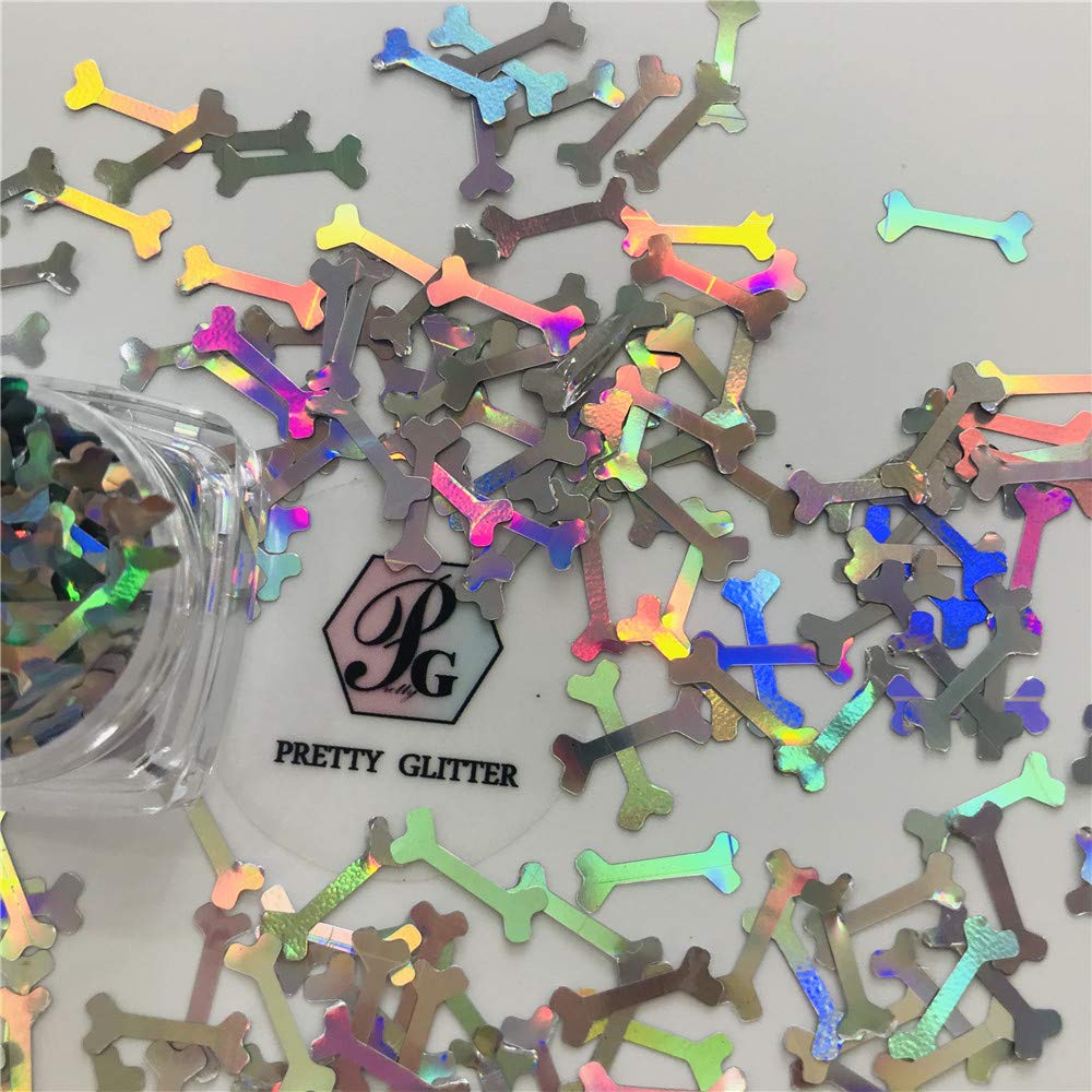Holographic Glitter - 12mm Silver Big Bones for Festival Makeup | 10 Grams Pack