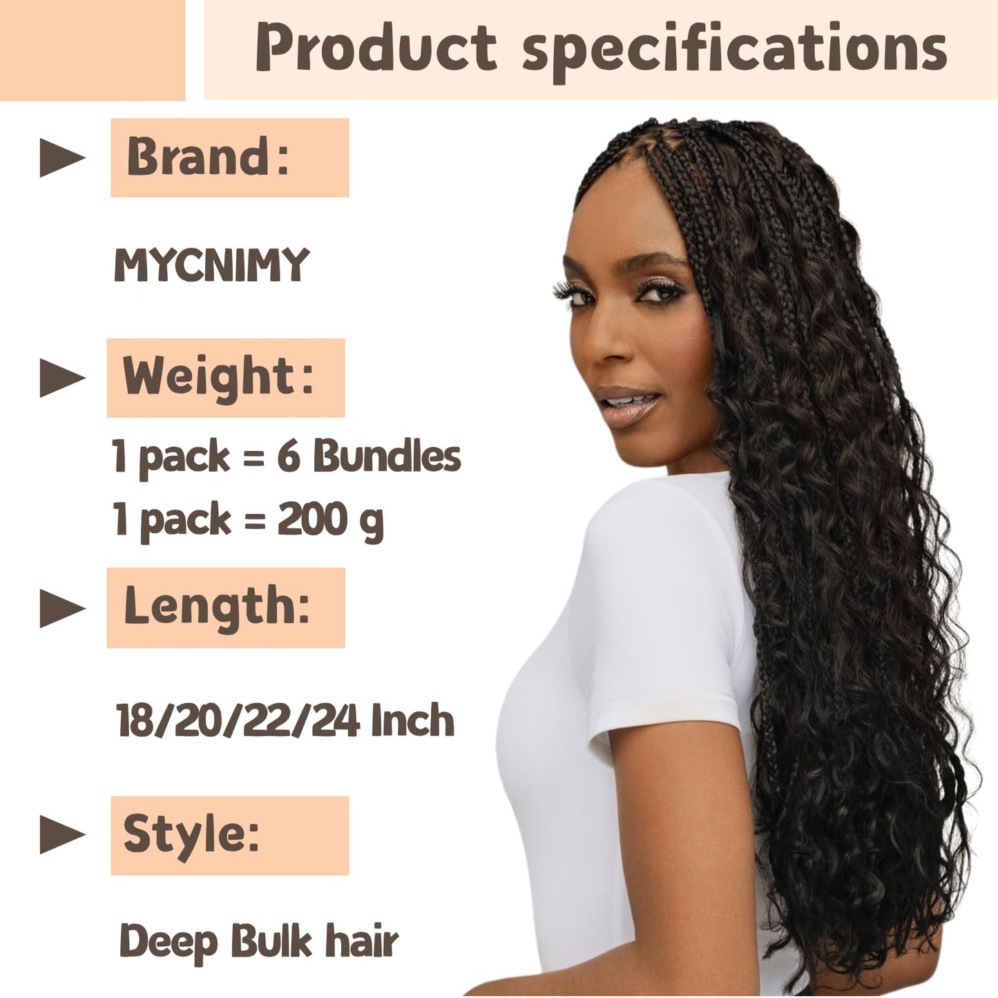 Boho Hair for Braiding, 6 Bundles 24 Inch Deep Wave Bulk for Boho Braids No Weft 200G Curly Bohemian Wet and Wavy Braiding Hair Extensions,(1B/grey#)