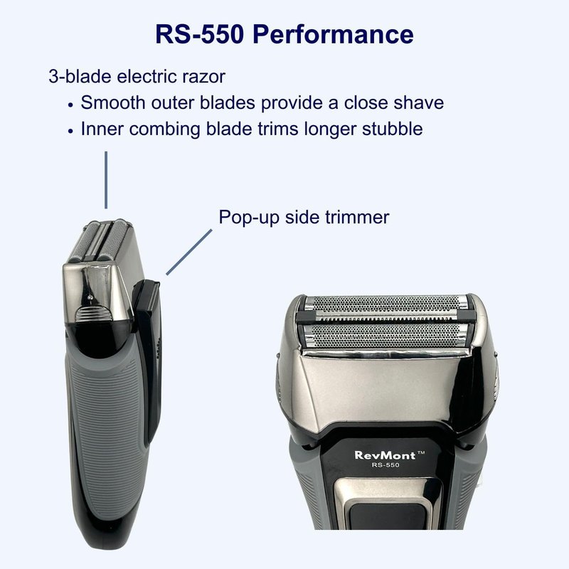 RS-550 Electric Razor for Men - Waterproof Foil Shaver for Wet or Dry Use | Beard & Sideburn Trimmer