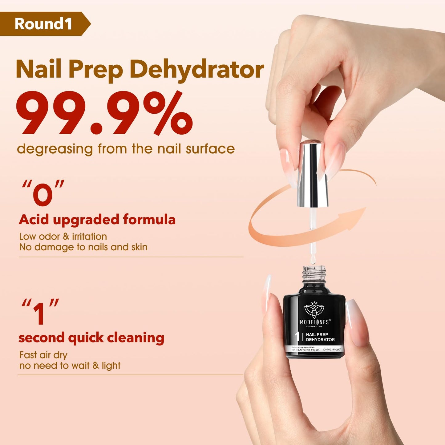 modelones 9 in One X Gel Nail Glue Prep Dehydrator for Nail Tips, Acrylic & False Press On Nails, Blooming Gel Adhesive Bond Base Coat Long Lasting Need U V DIY Home Salon Manicure Gift For Women