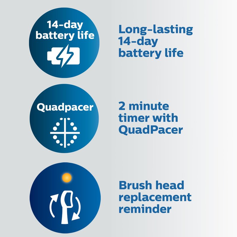 Philips Sonicare Compact Flosser 1000, Blue, ProtectiveClean 5300 Rechargeable Electric Toothbrush and 2PK Compact Nozzle Bundle