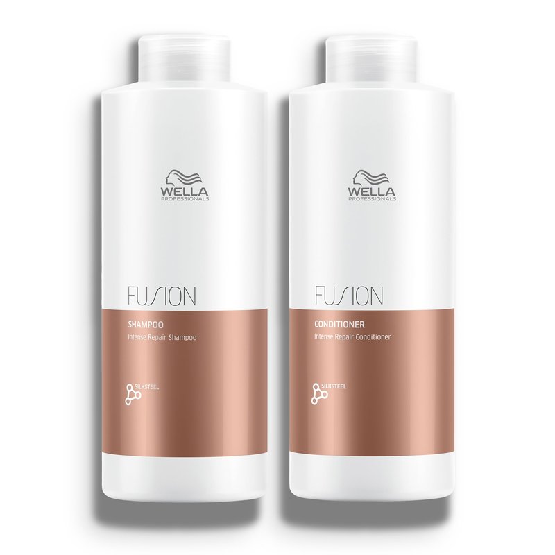 Wella Professionals Fusion Intense Repair Shampoo + Conditioner Set, For Damaged Hair, Hair Repair, Anti Breakage