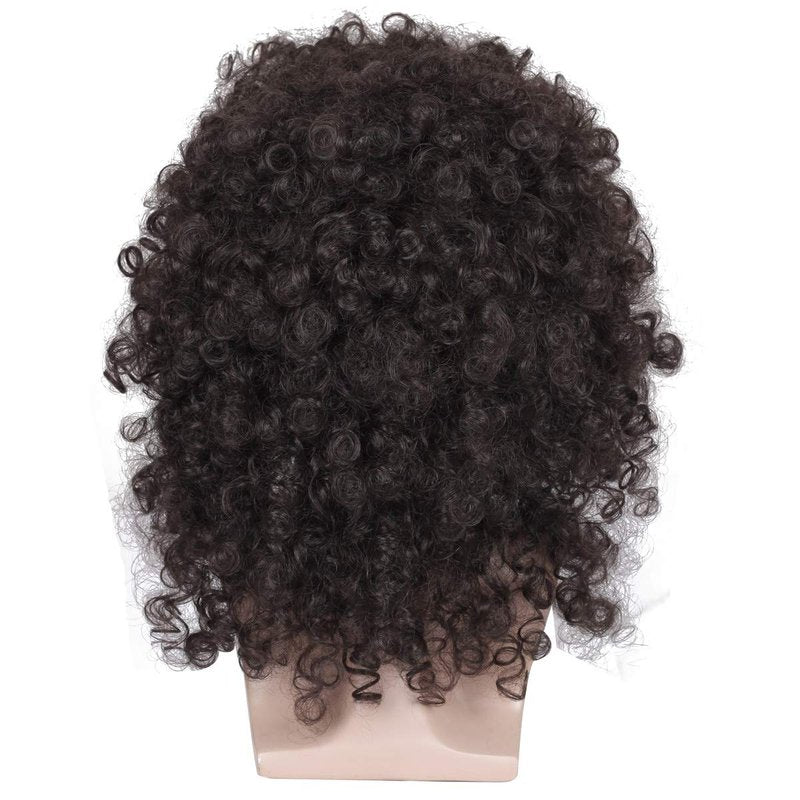 Medium Long Curly Kinky Dark Brown Natural Wig for Men - Realistic Style & Comfort