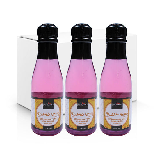Hot Flowers Bubble Bath Scented – Women and Men Bath Foam Products – Relaxing, Foaming, and Moisturizing Adult Soak – Special Small Champagne-Shaped Pet Bottle