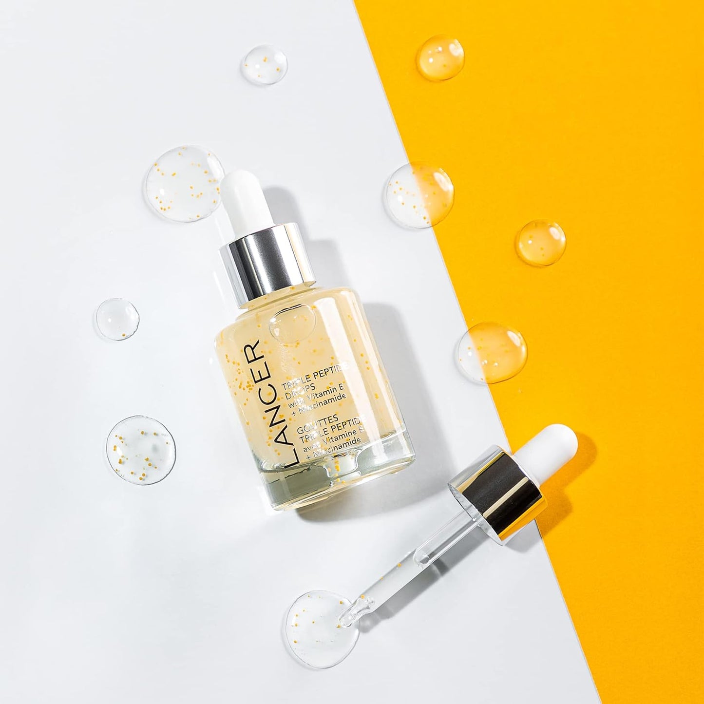 Lancer Skincare Triple Peptide Drops - Anti-Aging Face Serum with Vitamin E & Hyaluronic Acid | 1 fl oz for Firming & Hydration
