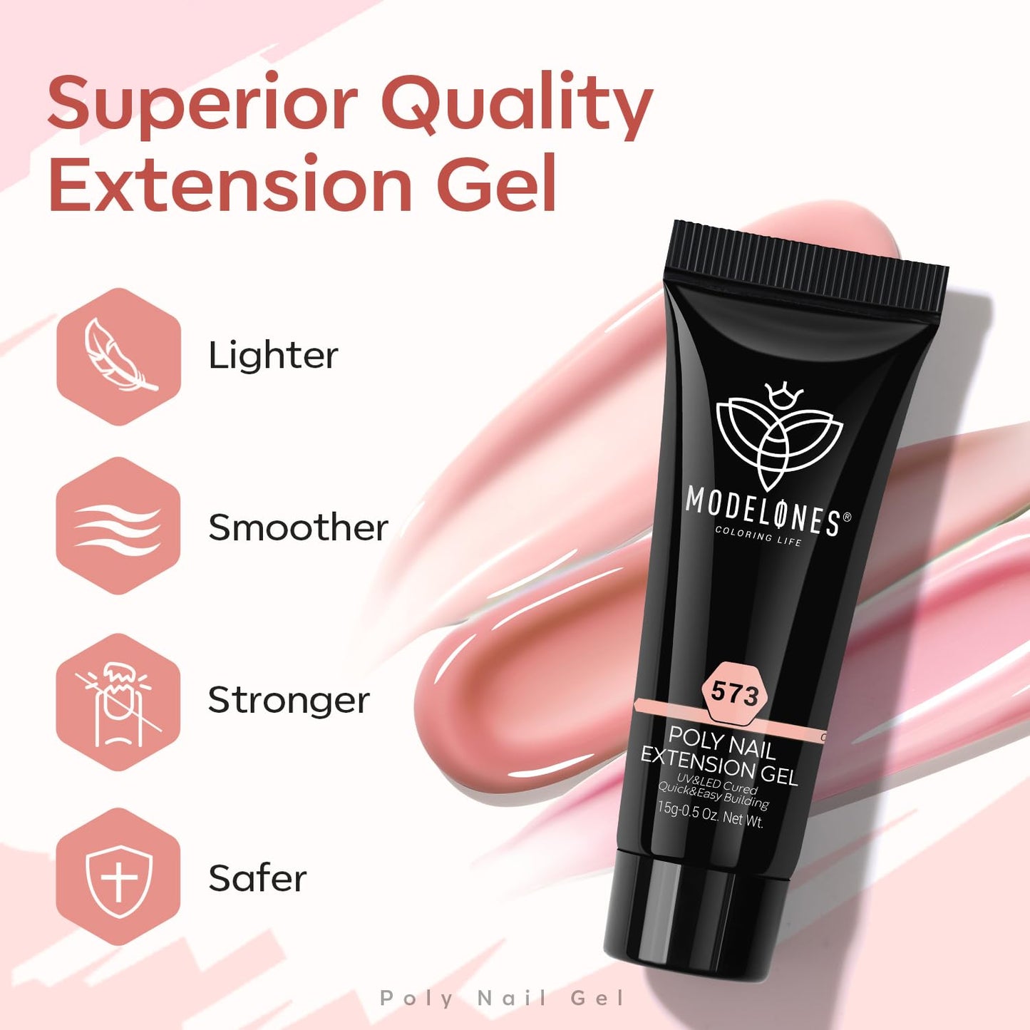 modelones Poly Gel Nail Kit 6 Colors with 8 W Nail Lamp Polygel Toenail Kit Extension Gel Kit Jelly Milky White Pink Nude Complete Tools Beginner Thickening Solutions DIY at Home for Women