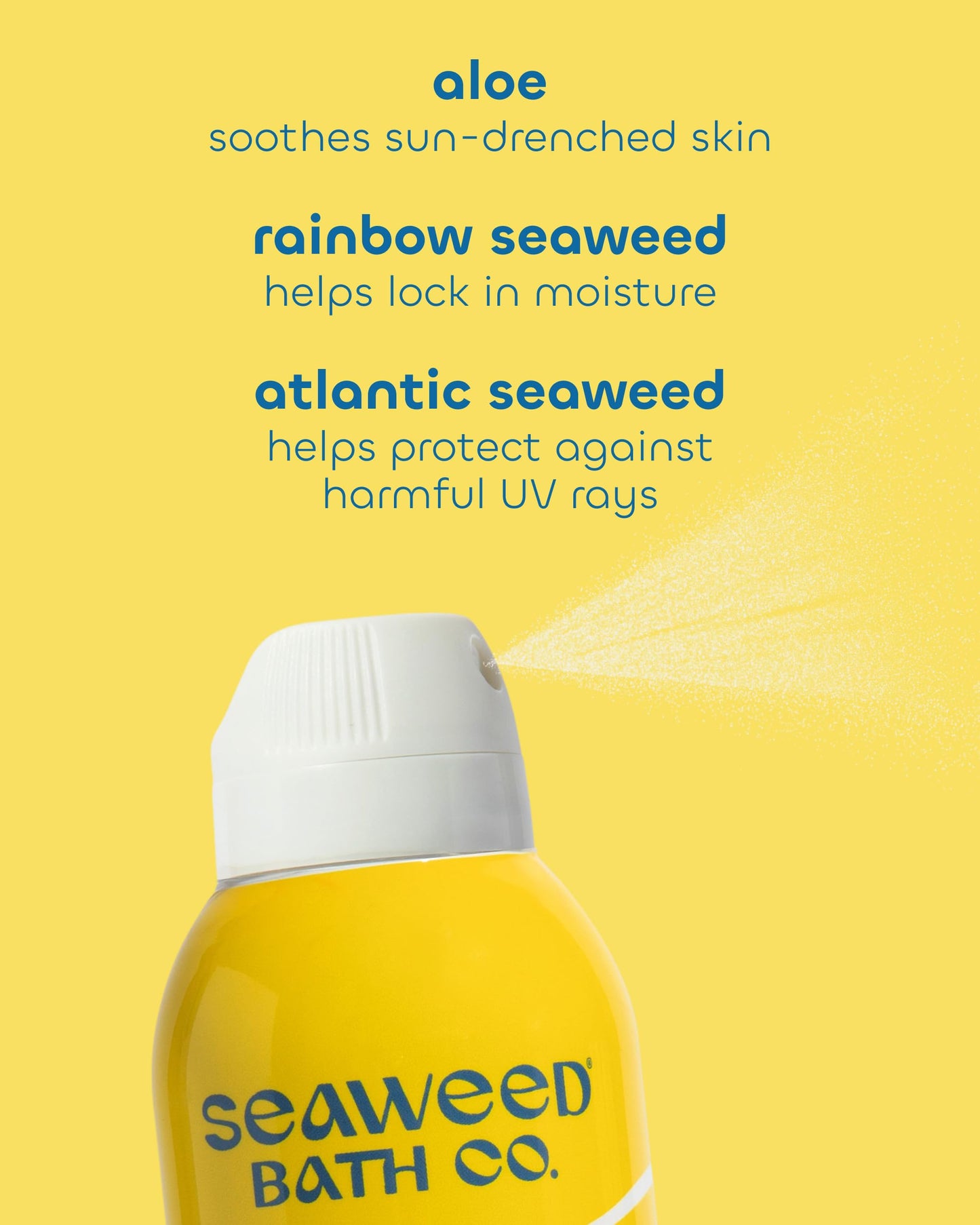 Seaweed Bath Co Kids Mineral Sunscreen Spray SPF 50 - Zinc Oxide Tear Free Sunblock for Children - Lightweight Water Resistant Broad Spectrum Protection for Sensitive Skin, 6 Ounce