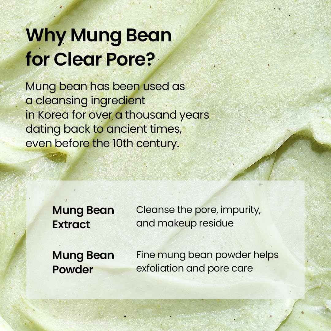 beplain Mung Bean pH-Balanced Cleansing Foam (5.4fl.oz/160ml) | Fragrance-Free | Non-Comedogenic Tested | Deep Pore Facial Cleanser | Suitable for Sensitive Skin | Face Mask Cleanser | Korean Skincare