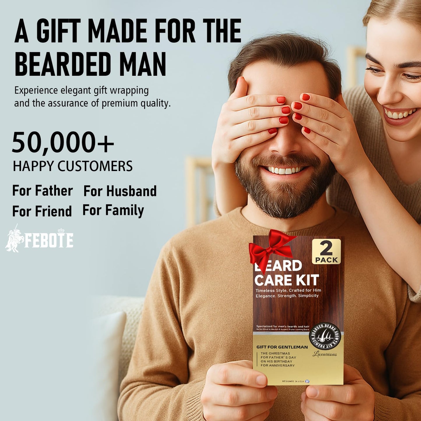 Biotin Beard Oil for Men Set – 2 Pack Unscented & Sandalwood Beard Oil Blended with Castor & Grape Seed Oil for Thicker, Softer, Moisturizing Beard – Gift for Father, Husband, Boyfriend – 4 oz