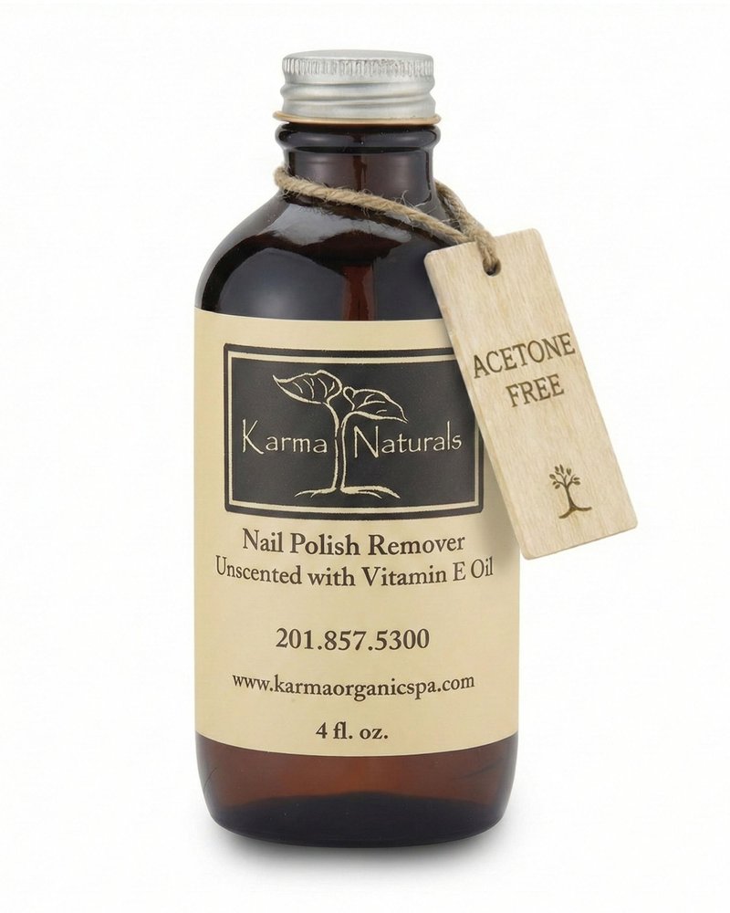 Karma Organic Nail Polish Remover Unscented- Non Toxic, Vegan, Cruelty Free, Acetone Free – Nails Strengthener for Fingernails – 4 fl. Oz
