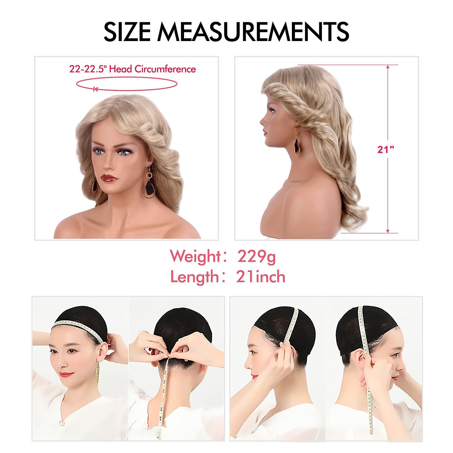 REEWES 70s Farrah Fawcett Wig - Vintage Blonde Synthetic Full Wig for Women - Feathered Disco Hair Wig