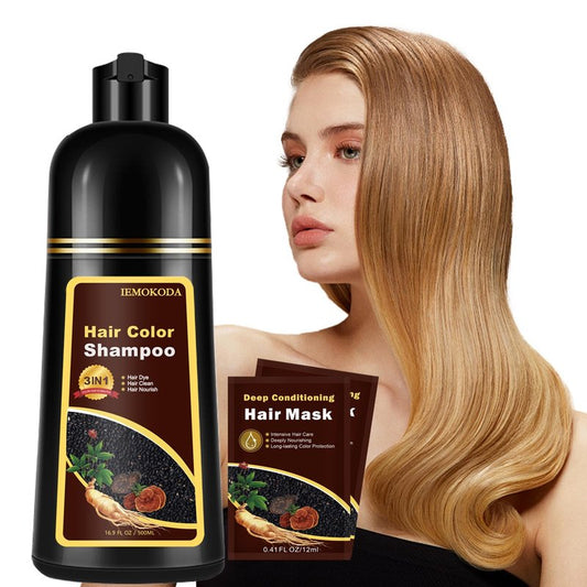 Onilyua Natural Blonde Brown 3-IN-1 Golden Hair Dye Shampoo 500ml, Colors in 10-15 Mins, 100% Coverage for All Hair Types (Blonde Brown)