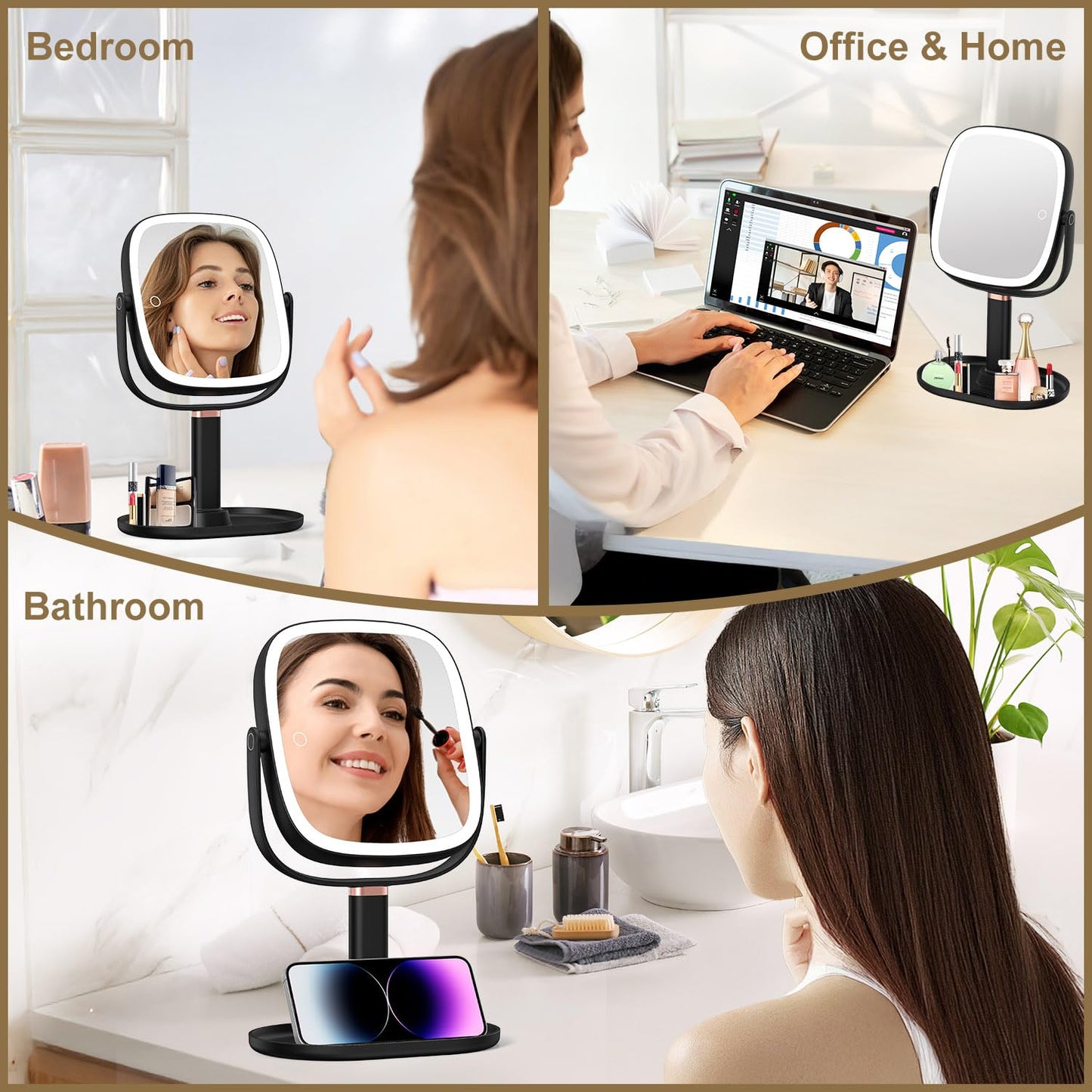 Mocado Makeup Mirror with Lights, 1X/20X Magnifying Mirror with Light
