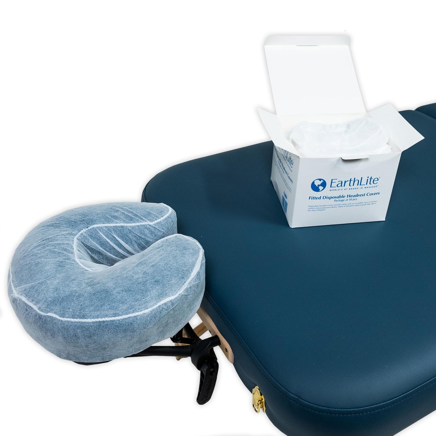 EarthLite Fitted Disposable Face Cradle Covers – Medical-Grade, Soft, Non-Sticking Massage Headrest Covers for Massage Tables & Massage Chairs (50 Count)