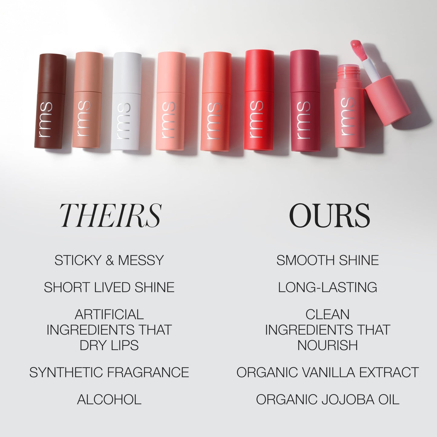 RMS Beauty Legendary Lip Oil Hydrating Lip Gloss with Buildable Color High Shine Non-Sticky Finish and Clean Ingredients 8-Hour Moisture Organic Jojoba & Bitter Cherry Seed Oil