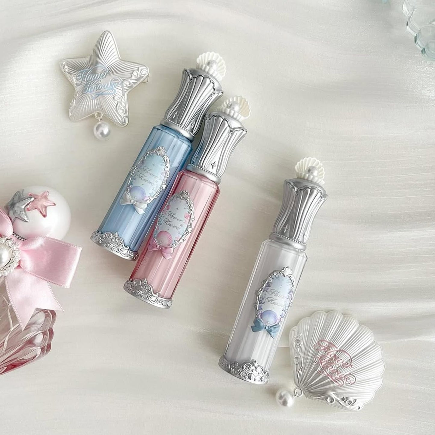 Flower Knows Shell's Jewel Nourishing Lip Glaze, Light Baby Pink