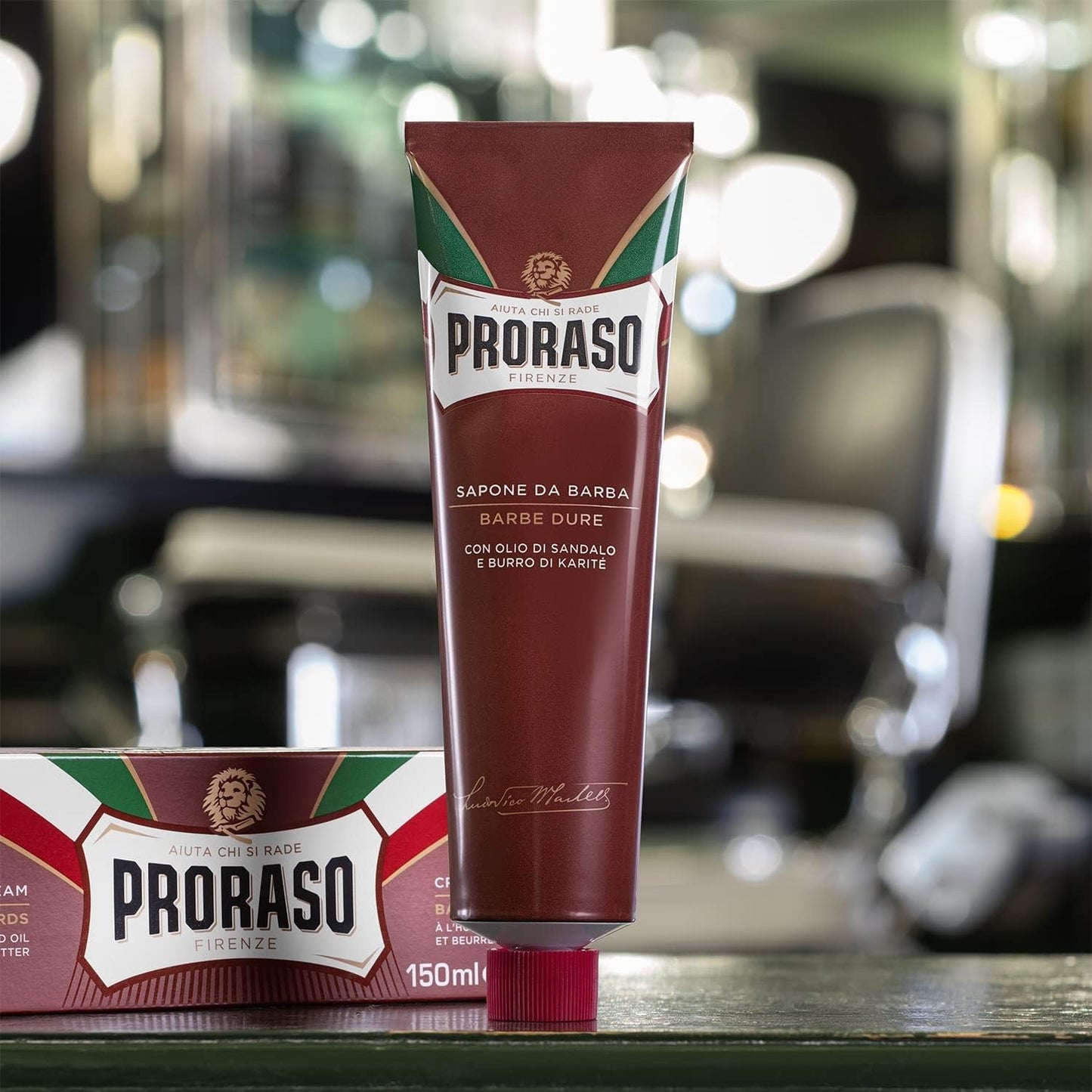 Proraso Shaving Cream - Sandalwood Oil & Shea Butter - Moisturizing & Nourishing Shave Cream for Coarse or Hard Beards - Premium Italian Shaving for Men - 5.2oz,(Pack of 2)
