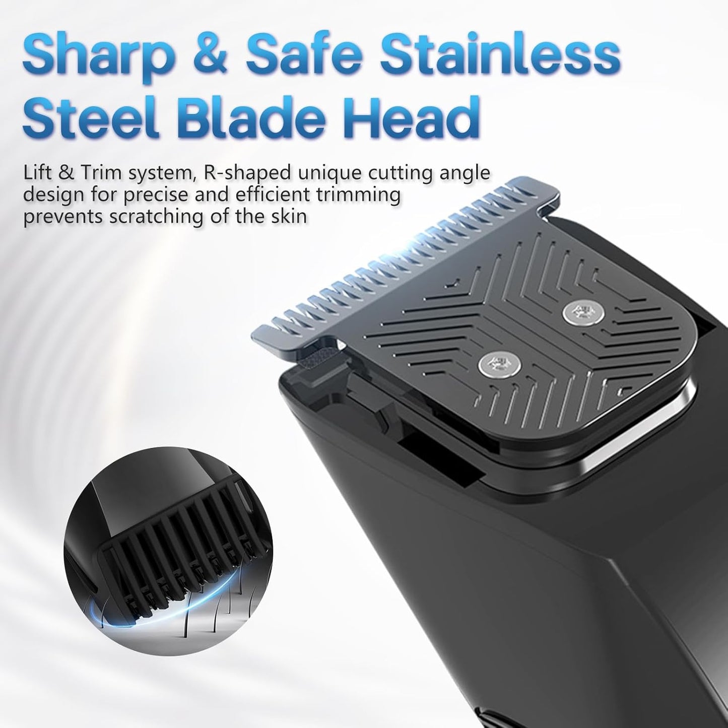 Beatslm Beard Trimmer for Men - Cordless Waterproof Clippers with Adjustable Length & Stainless Steel T-Blade | 2 Guide Combs, LED Display
