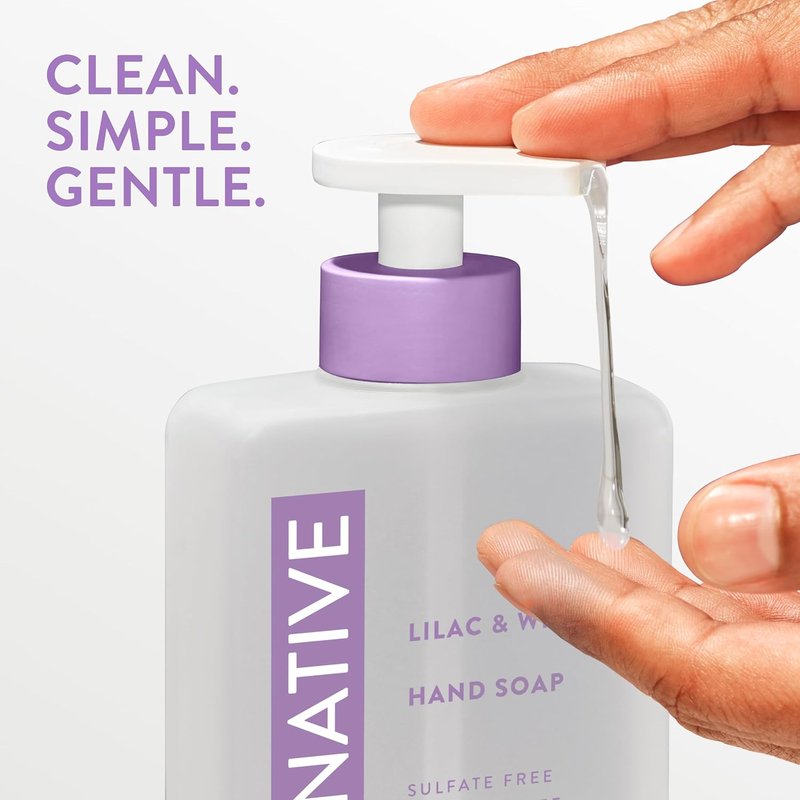 Liquid Hand Soap - Lilac & White Tea Scent | Non-Drying, Plant-Based Formula, 13 oz Bottle