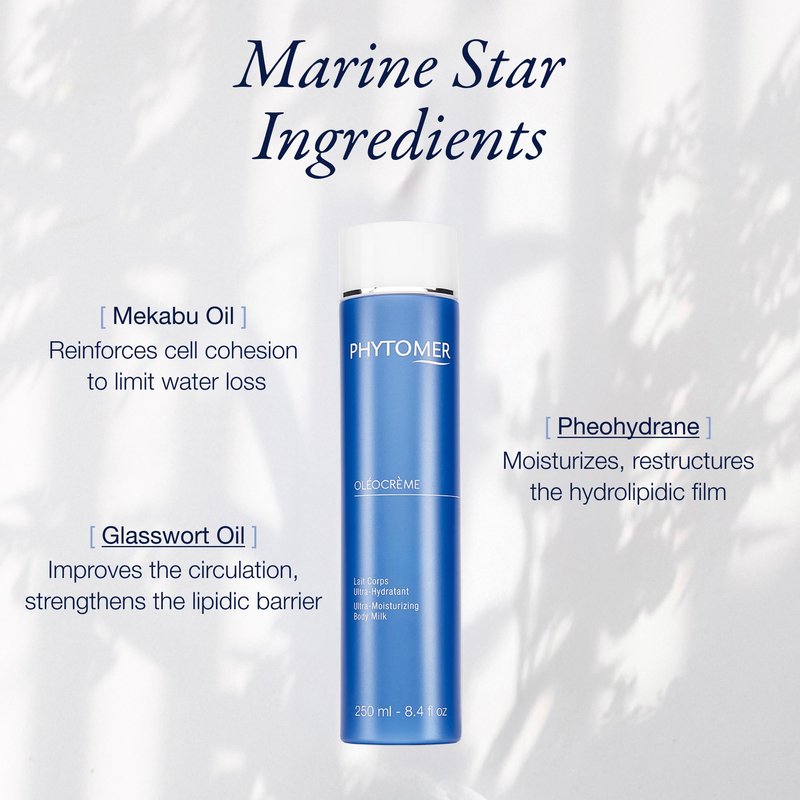 PHYTOMER Oleocreme Ultra-Moisturizing Body Milk | Soothing Body Milk Lotion for more Nourished, Visibly Plumped Skin | Instant Hydration | Visibly Plumped Skin | 250 ml