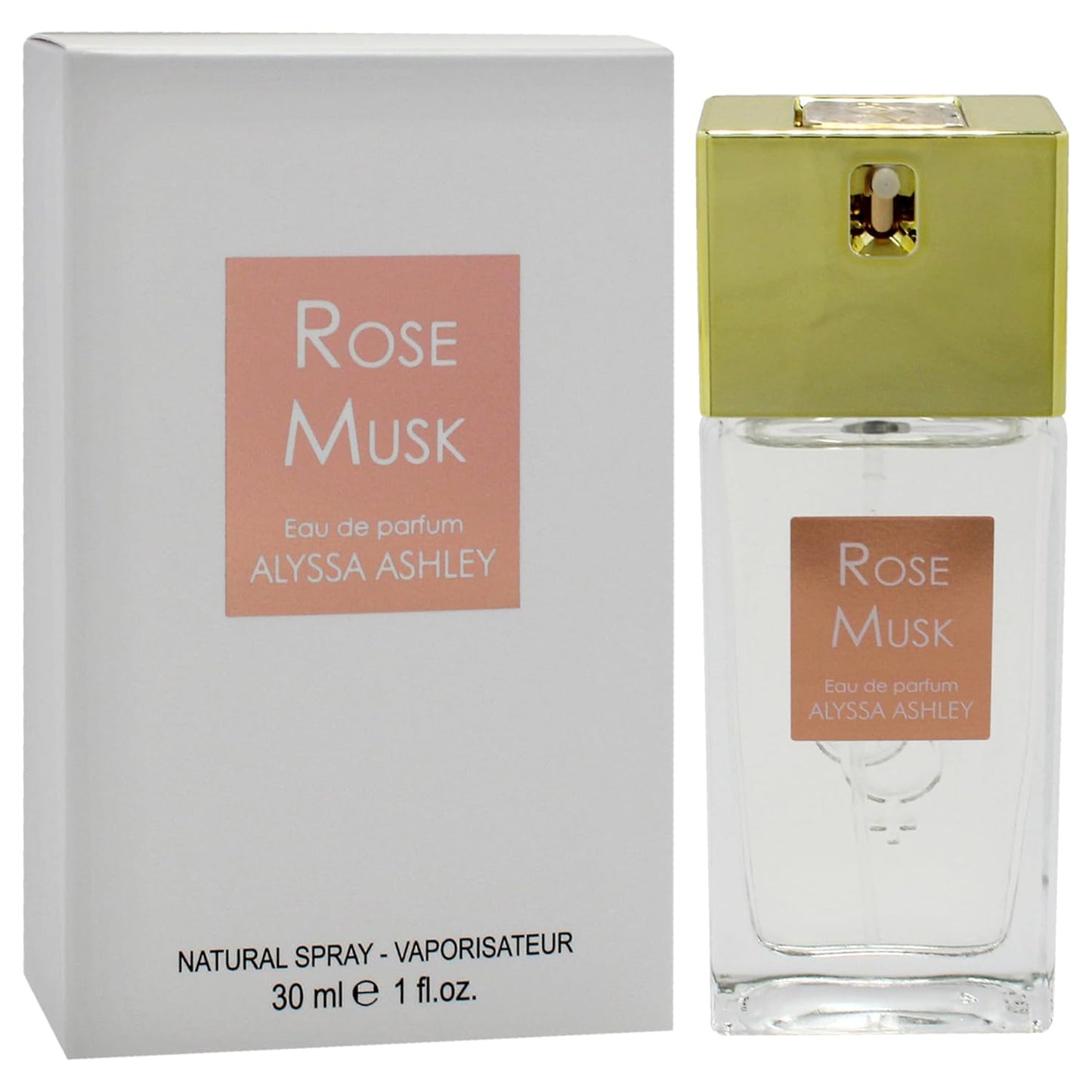 Alyssa Ashley Rose Musk Mini Perfume & Cologne Set | Floral Woody Musk Fragrance - 1 oz EDP Spray