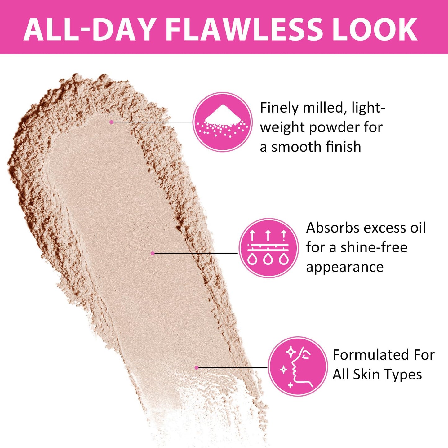 Setting Powder for Makeup, Extra Fluffy Loose Face Powder Poof, Soft Natural Face Makeup for Uneven Skin Tone, Blendable Oil Free Powder Foundation,Talc Free,Vegan,Cruelty-Free, 24g (#2 Natural Color)