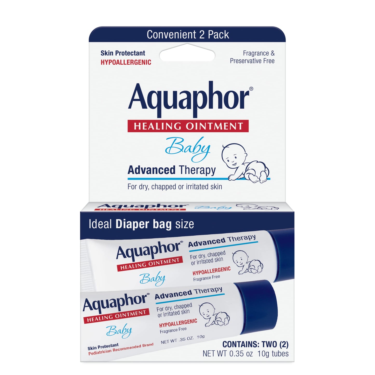 Aquaphor 7oz Dry Skin Healing Ointment & 2ct Baby Healing Ointment for Diaper Rash
