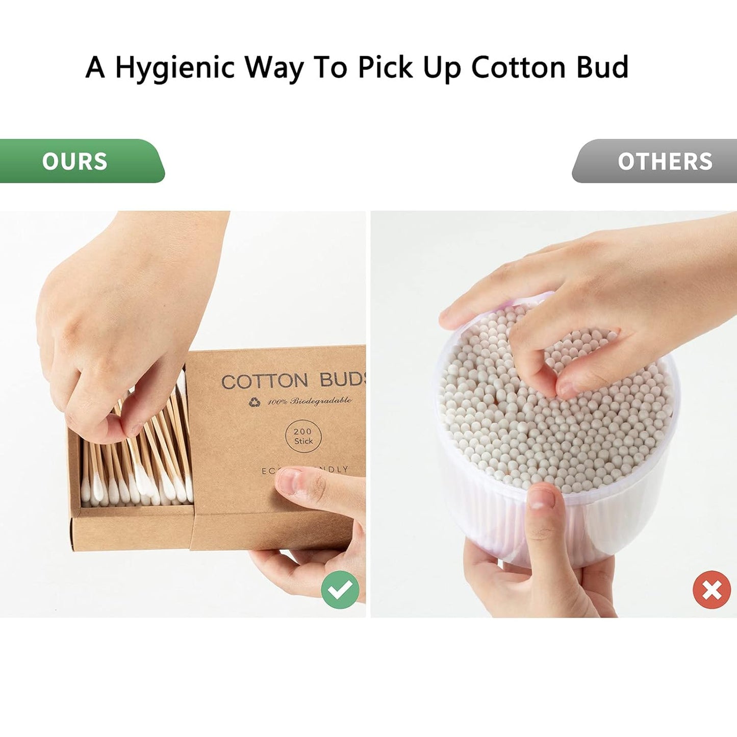 Bamboo Qtips Cotton Swabs With Wooden Sticks Q Tips For Ears 400 Count Bamboo Cotton Buds