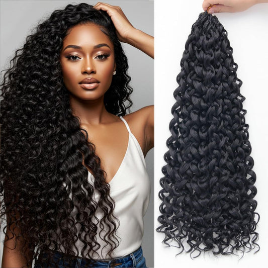 GoGo Curl Crochet hair 8 Packs Curly Crochet Hair for Women 24Inch 1B