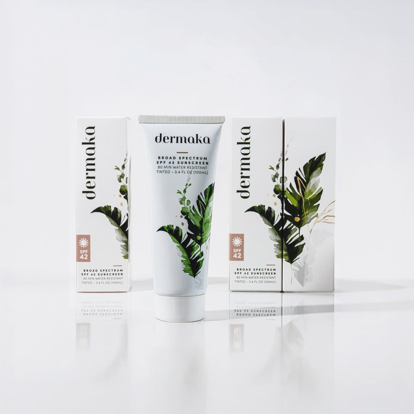 Dermaka Lightly Tinted Mineral Sunscreen SPF 42 – Anti-Aging Face Moisturizer with Zinc Oxide & Aloe Vera – Water Resistant, Non-Greasy & Reef Safe for Sensitive Skin – 3.4 oz
