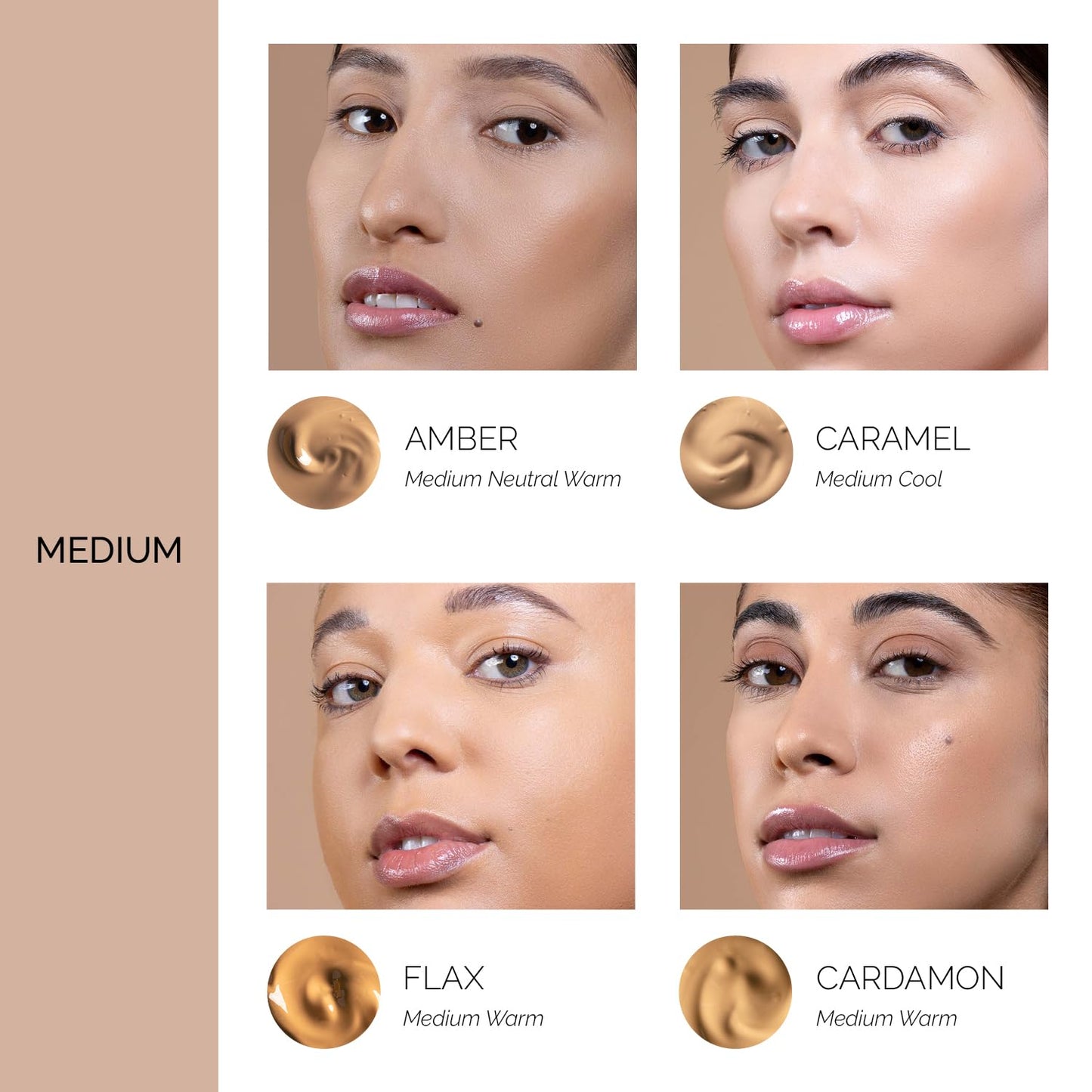 OFIR Skin Satin Foundation - Lightweight Vegan Formula with Blue Light Protection | Medium Coverage, 1 FL OZ (Almond - Medium Neutral)