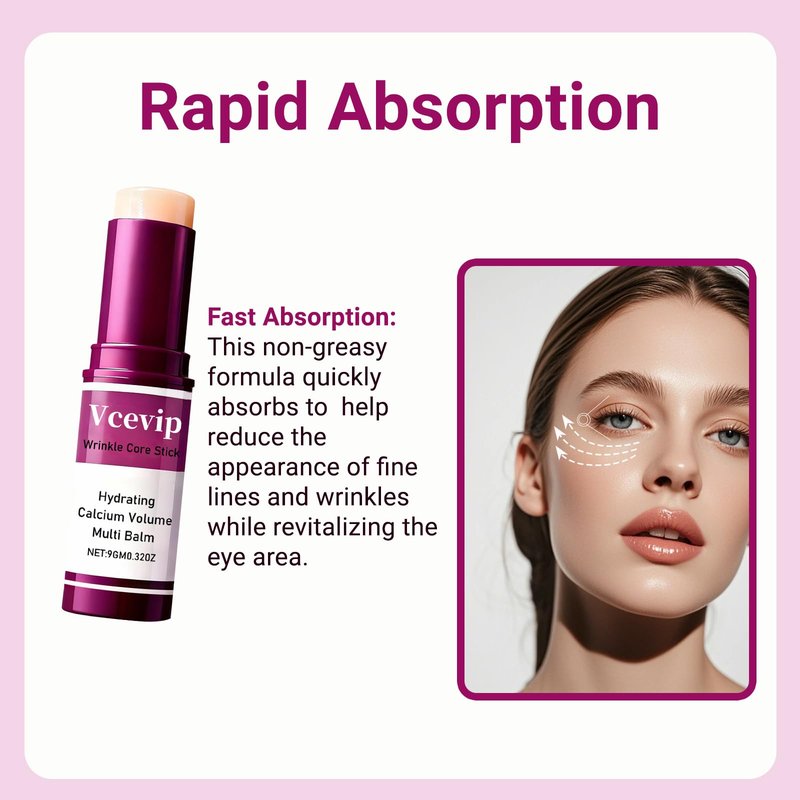 VCEVIP Calcium Volume Multi Balm Stick - Anti-Aging Collagen Cream for Intensive Hydration, Wrinkle Repair & Skin Firming, Suitable for Face, Eyes and Neck.