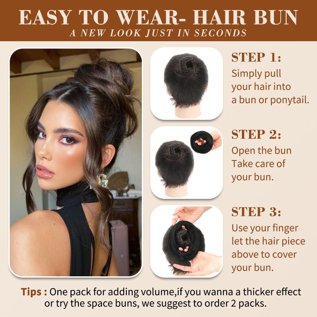 Tozoie Real Human Hair Adjustable Size Removable Secure Straight Secret Hairpiece for Women (Jet Black)