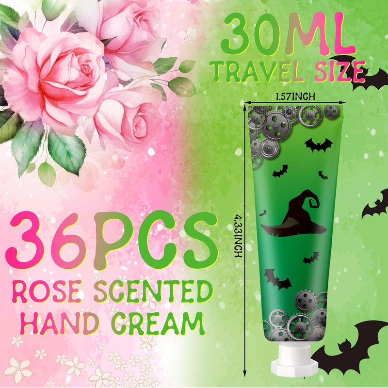 Magic Witch Hand Cream Set - 36 Pcs Hydrating Mini Lotion | Rose Scented Party Favors for Galentine's Day Gift