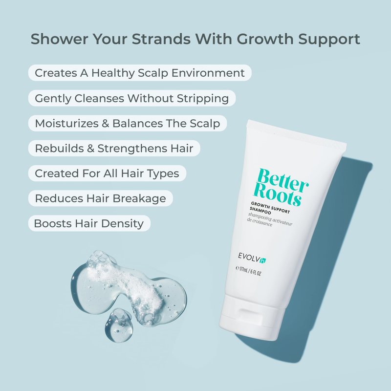 EVOLVh - Better Roots Growth Support Shampoo | Vegan, Non-Toxic, Clean Hair Care (6 fl oz | 177 mL)