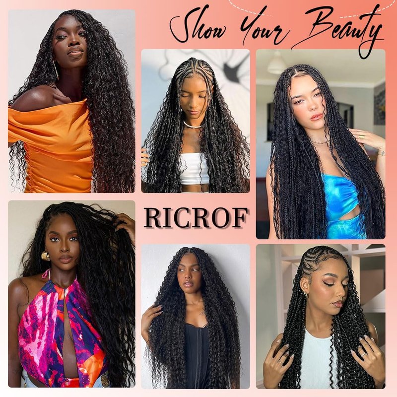 Human Braiding Hair for Boho Braids 12A Deep Water Wave Bulk Human Hair for Braiding No Weft Wet and Wavy Curly Human Hair Extensions (1B-Natural Black-Deep, 110g-20 Inch)