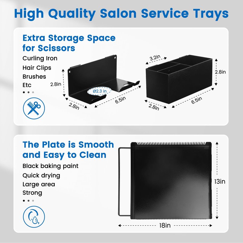 Salon Tray on Wheels, Green Salon Tray Cart with Adjustable Height, Tattoo Rolling Tray, Metal Service Instrument Storage Tray for Salon&Home Use