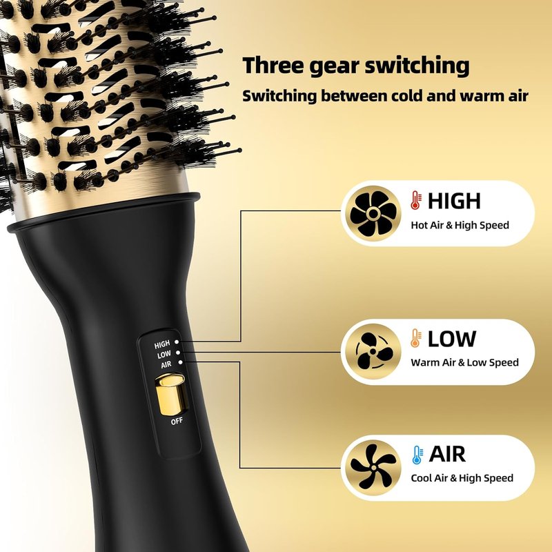 4-in-1 Hot Air Brush - Salon-Grade Styling Tool for All Hair Types | Oval Barrel Design