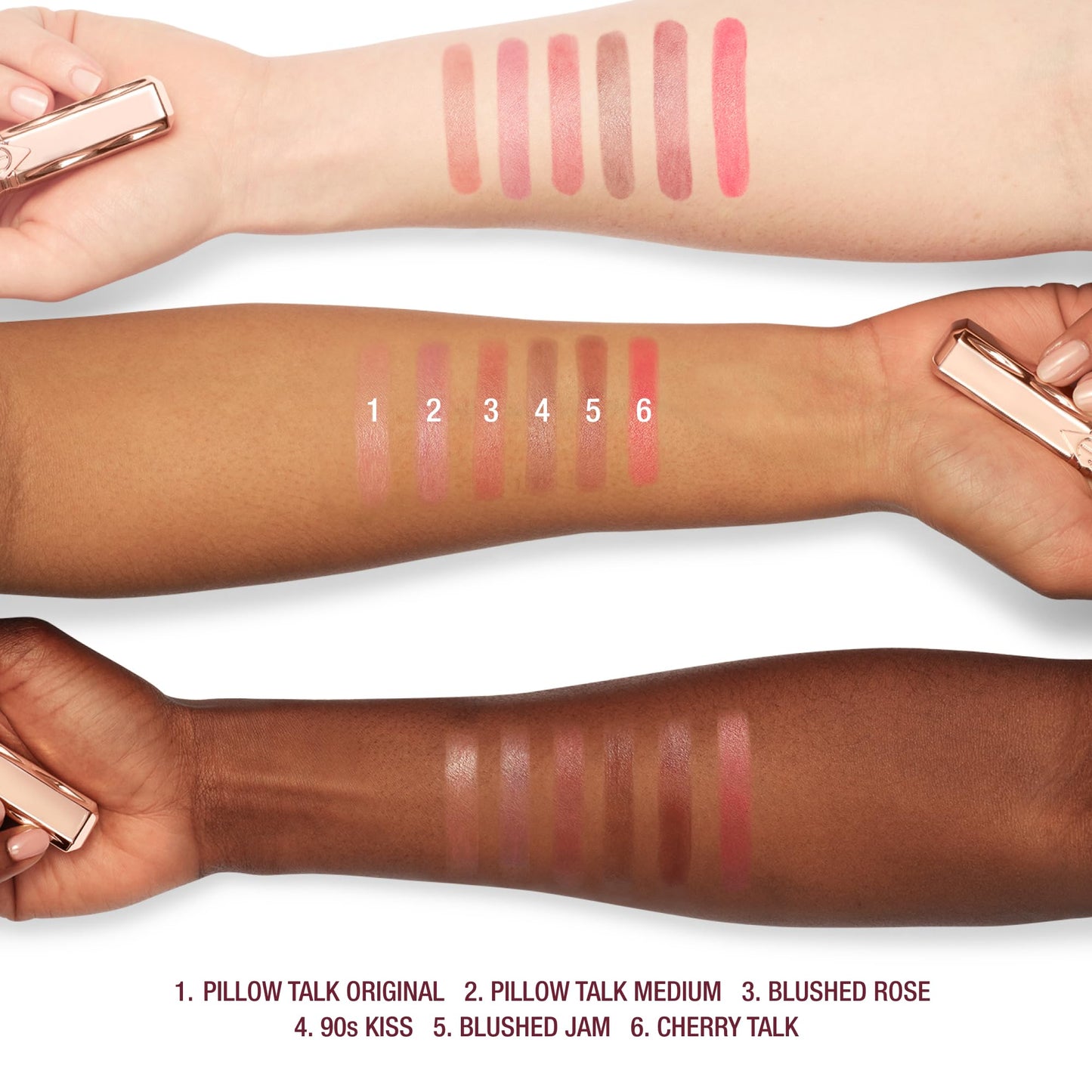 Charlotte Tilbury Pillow Talk Blush Balm Lip Tint - Long-Lasting, Buildable Sheer Tint with Peptides for Hydrated, Blushed Looking Lips - 24 HR Hydration - Pillow Talk Medium