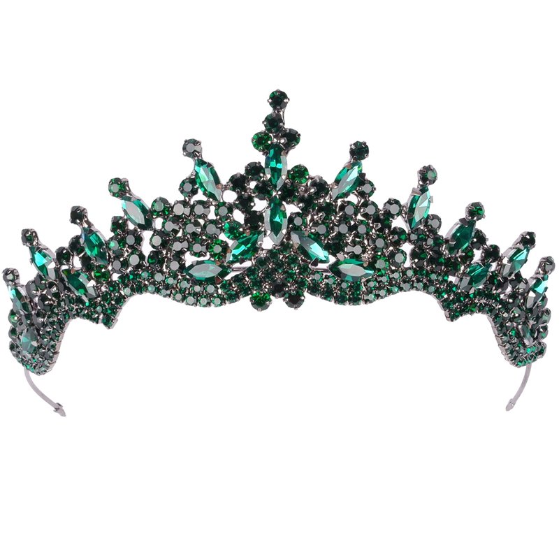 LIMELIA Women's Tiara for Henna Wedding Party|Glitter Hair Accessories for Bridal Birthday Pageant Prom Halloween Cos-play Christmas Party|Dence-Green