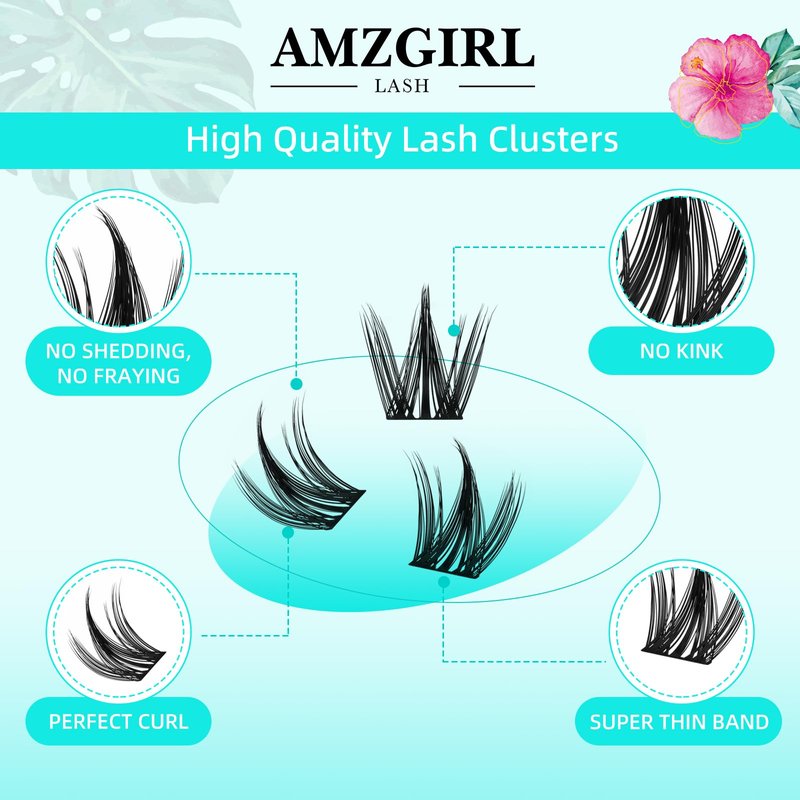 Lash Extension Kit 280PCS Eyelash Clusters 80D DIY Eyelash Extension Kit Individual Lashes Natural Lash Clusters Kit with Lash Bond and Remover, Lash Tweezers(D-Mix9-16mm Kit)